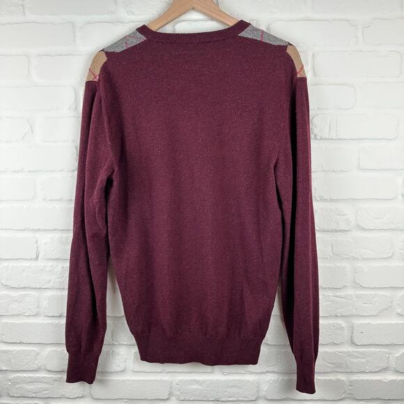 Ferre Ittierre SPA Men's Argyle knit Sweater Wool Cashmere L 52 Gianfranco Y2k - Picture 3 of 9